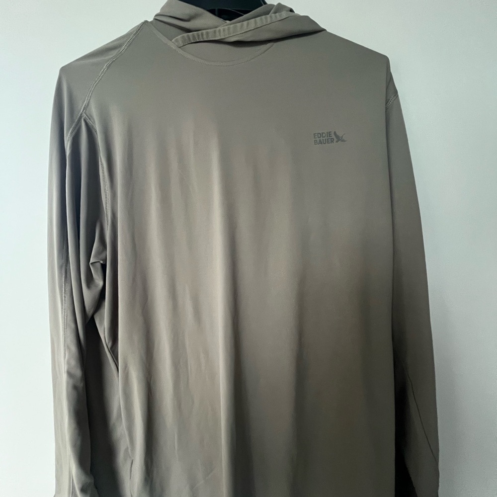 Eddie Bauer Taupe Hooded Pullover